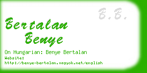 bertalan benye business card